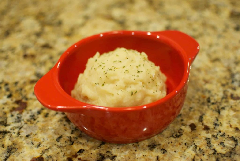 Garlicky potato and white bean mash